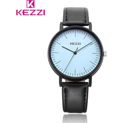 Kezzi Brand Waterproof ladies Black watch For Women Simple Big Dial Quartz Watches Sports Wristwatch Female Student Casual