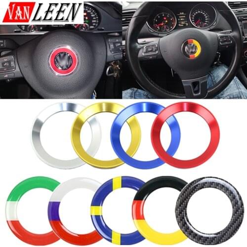 Car Styling Steering Wheel Ring Case For VW Passat B6 B5 B7 B8 B9 CC Golf 5 7 6 Jetta Tiguan T-ROC Lavida Bora Scirocco Sticker