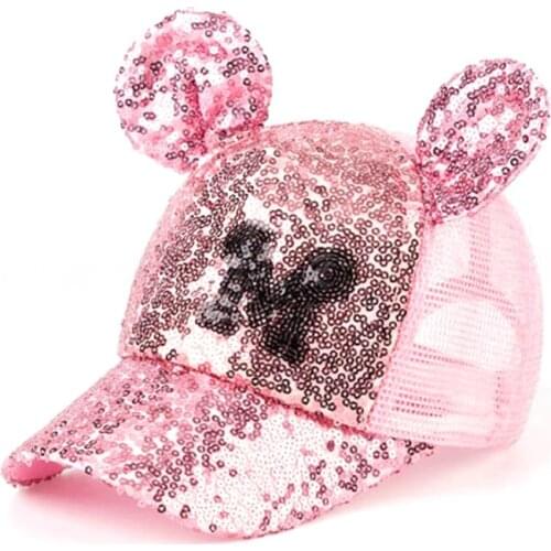 New Sequins Childrens hat cartoon mesh baseball caps baby boys and girls summer shade breathable cap kids sun protection hats