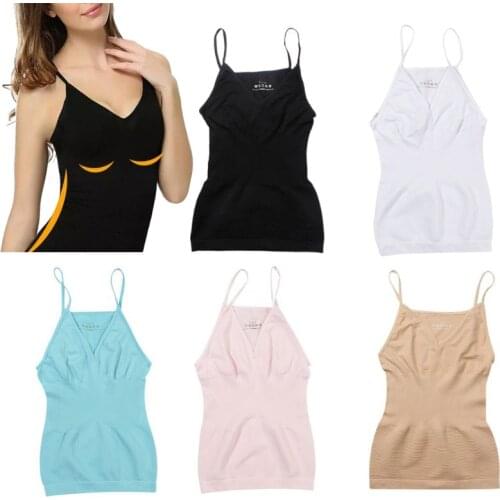 Women Postpartum Waist Trainer Vest Slimming Tank Top Sexy V-Neck Compression Shapewear Seamless Wireless Tummy Control Camisole
