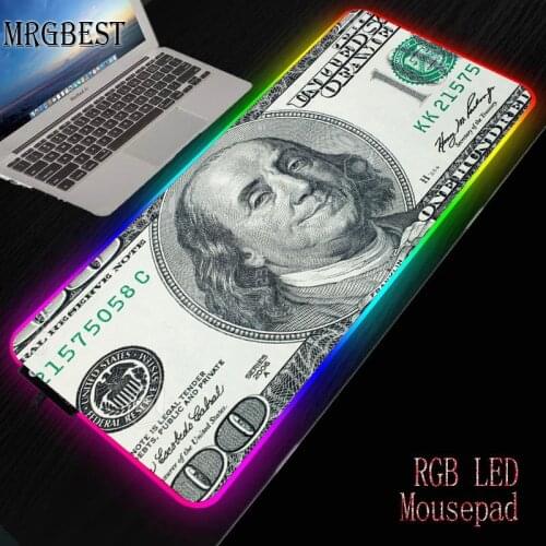 MRGBEST Game RGB LED Mouse Pad Oversized Thickened Lock Edge Anime Cute Cartoon USD Computer Desk Mat Large 900x400mm 3mm 4mm XL