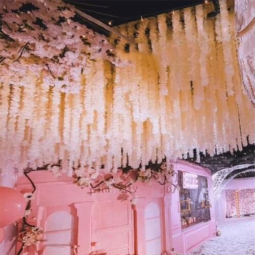 2M Artificial Orchid Vine for Wedding Plants Wall Flower Decoration Fake Flowers Rattan Home Garden Hanging Garland Wall Decor