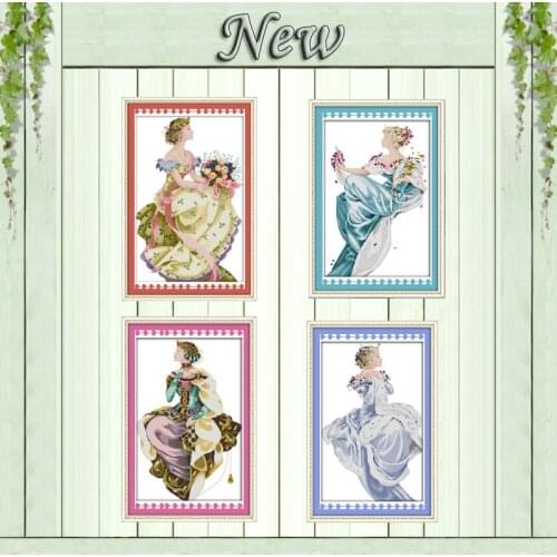 Winter queen beautiful girls decor painting counted printed on canvas DMC 11CT 14CT Cross Stitch kits embroidery needlework Sets