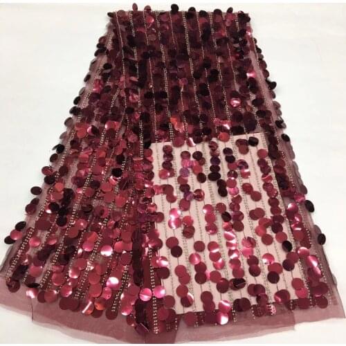 Sequined Lace Fabric 2021 Nigeria Lace Fabric High Quality French Tulle Lace Fabric, Ladies Dress XX4341