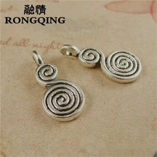 RONGQING 8*18MM 100pcs/lot swirl Pendants Necklaces Handmade Fashion Jewelry Charms DIY