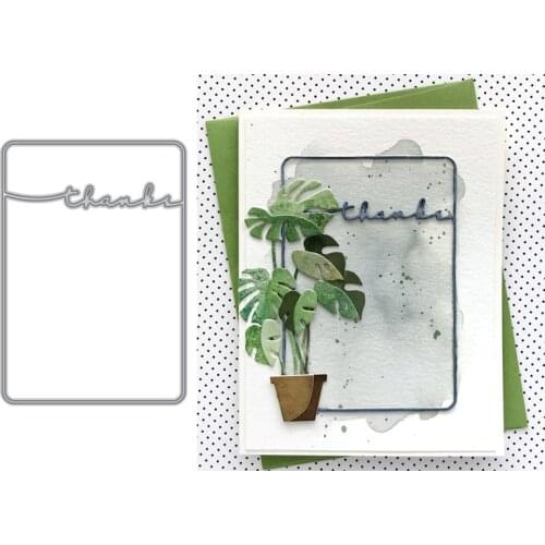 THANK Word Framed Metal Cutting Dies Scrapbooking Album Paper DIY Cards Crafts Embossing Dies New 2020