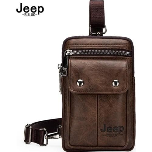 JEEP BULUO Small Multi-function Sling Crossbody Bag Brand Men Shoulder Bag Legs Waist Bag For Man New Fashion Casual Cool Mini