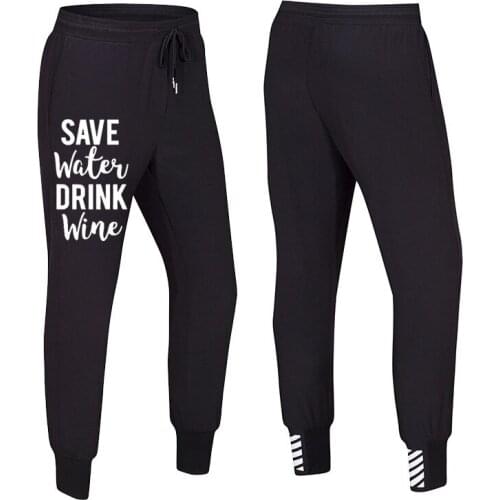 2020 Men Sports Pants Printed Save Water Drink Wine Pants Men Women Casual Trousers Summer Female Unisex Men Sweatpants Clothes