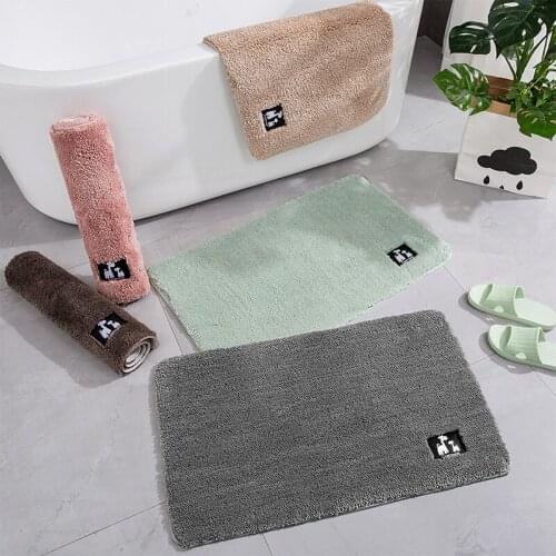 Non Slip Bath Mat Plush Polyester Bathroom Shower Mats Super Absorbent Entrance Doormat For Bedroom Livingroom Bathroom Products