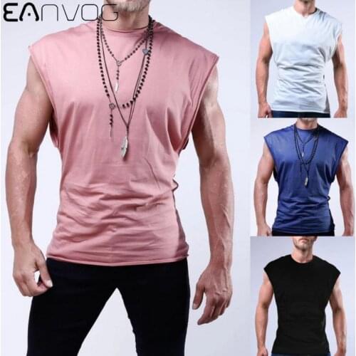 2021 Summer Newest Brand Mens Curved Hem Solid Color Gyms Stringers Vest Bodybuilding Clothing Fitness Man Tanks Tops