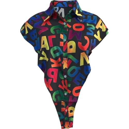 Novelty Letter Print Tops Sexy Cut Out Side Button Up White Shirt Women Fashion Clothing Sleeveless Oversized Shirts 2021