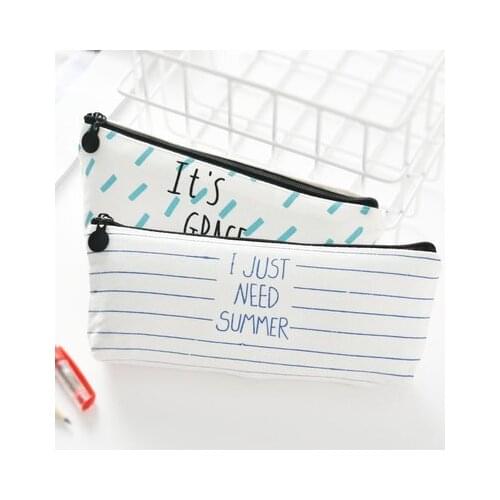 New canvas schoolboy pencil case girl stationery box school stationery box canvas pen bag student supplies student gift