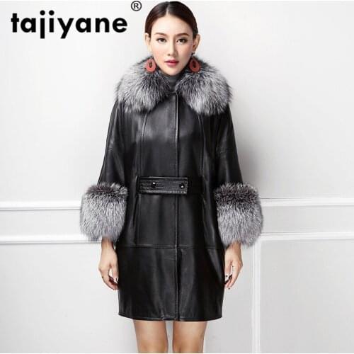 Real Fur Coat Female Fox Fur Collar Genuine Leather Jacket Winter Sheepskin Coat Women Clothes 2020 Tops Windbreaker ZT4097