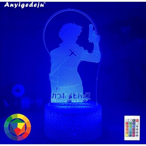 Anime Led Light Cowboy Bebop Spike for Bedroom Decor Night Light Kids Children Birthday Gift Manga Cowboy Bebop 3d Lamp Bedside