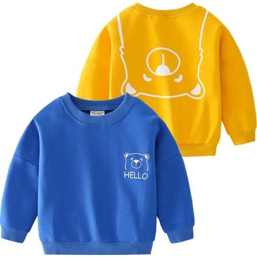 Polar Bear Boys Sweatshirts Cotton Soft Breathable Fabric Toddler Girls Shirt Tshirt Children Tops Tees Kids Clothes