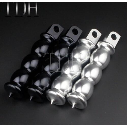 Universal Motorcycle Black/Chrome Aluminum Balls Cycles Foot Rests Footrests Footpegs Pedals For Harley Cafe Racer Chopper