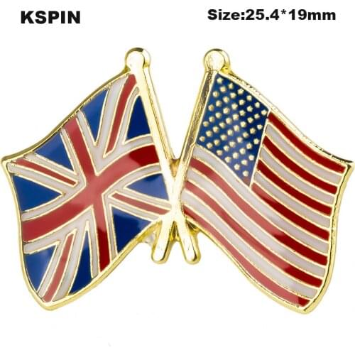 UK and USA Metal Badge Lapel Pins Brooch Jewelry Rozet in Badges Pin