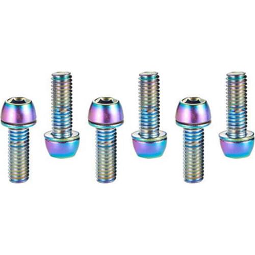 Bike Stem Bolts M518mm Titanium Alloy Conical Head Bolts Screws Strong & Durable Not Easily Deform Titanium Alloy, Grade 5