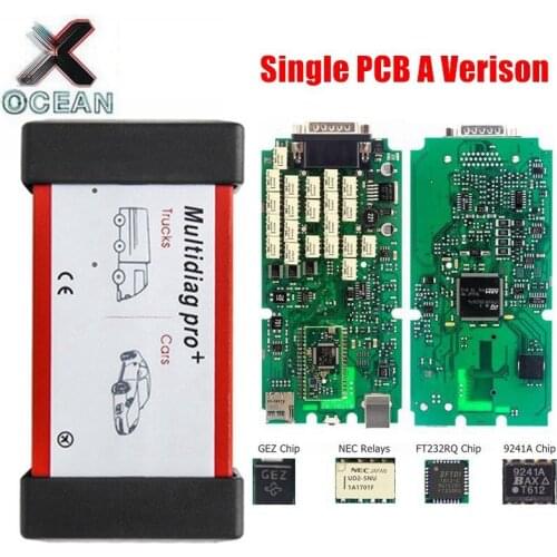 High quality A Version DS150cdp TCS MD Pro Green Single PCB Board with 9241A Chip V2017R3 TCS PRO FT232RQ NEC Relay OBD2 Scanner
