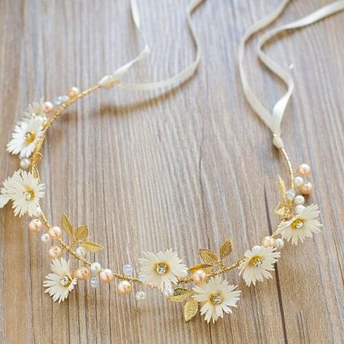 Women Flower Headband With Ribbon Wreath Wedding Party Ladies Girls Garlands Floral Crown Hairband TT@88