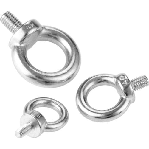 1PC M6 M8 M10 Boats Marine Grade 316 Stainless Steel Eyebolt Lifting Eye Bolts Ring Screw Loop Hole Bolt For Cable Rope Lifting