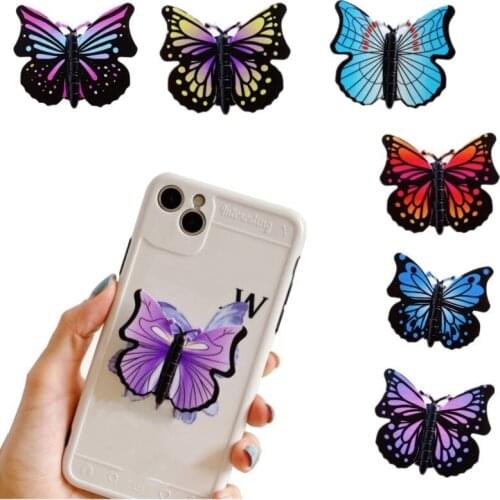 Universal 1PC Cute 3D Butterfly Folding stand For Mobile phone Holder for iPhone 11 For Samsung For Huawei For smartphone socket