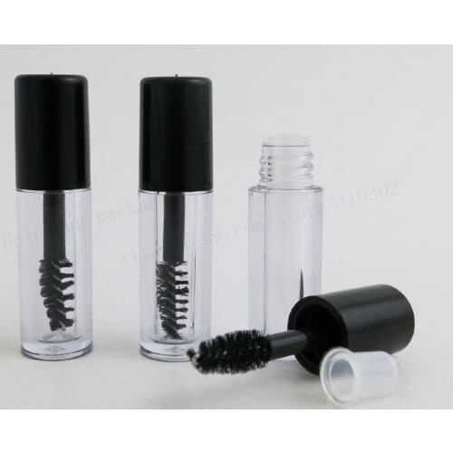 1000 x 1ML Small Empty Clear Mascara Tube Vial/Bottle/Container with Black Cap for Eyelash Growth Medium Mascara