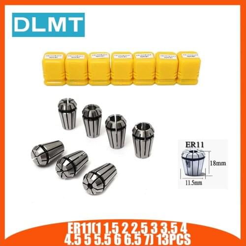 13PCS ER11 1-7mm Spring Collet SetChuck High Precision Collet Set for CNC Engraving Machine Milling Lathe Tool Tool Holder