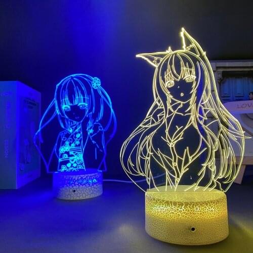 Anime Led Night Light Nekopara for Kawaii Bedroom Decor Gift Nightlight Manga Waifu Table 3d Lamp Nekopara