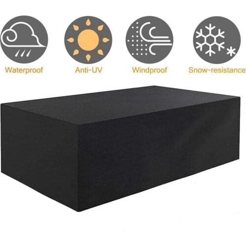 Garden Patio Furniture Cover Table Chair Cover 210D Oxford Cloth Black Outdoor Dust Cover Lounge Sofa Cover Waterproof