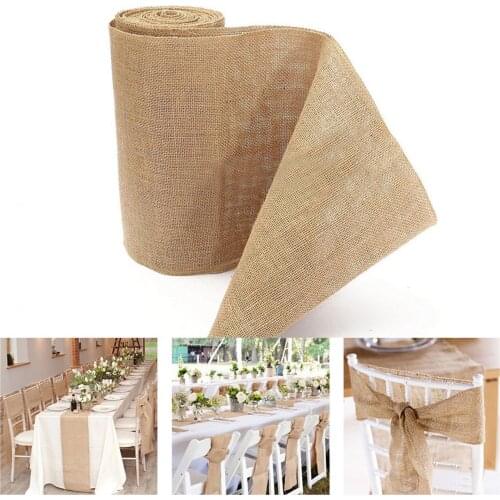 10m Jute Ribbon Roll Woven Party Decorative Hessian Fabric Arts Home Decor