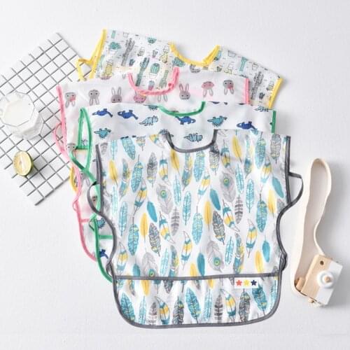 Sleeveless Baby Bibs Waterproof Smock Baby Accessories Polyester Taffeta Dining Clothes Waterproof Bibs For Kids Burp Cloths