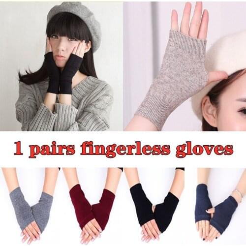 Cashmere long gloves winter women men Fingerless Gloves guantes Knitting Hand Wrist Arm Warmers womens mittens handschoenen