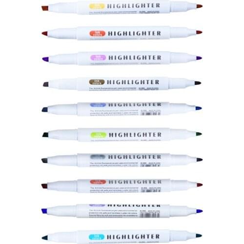 Highlighter Double End Copic Markers Sketch Painted finecolour Manga Drawing Double-End Dot Markers Pen Twin Brush Bookmark