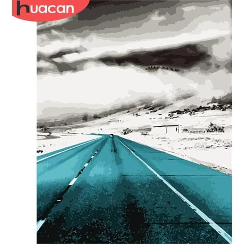 HUACAN Paint By Number Street Hand Painted Painting Art Gift DIY Pictures By Numbers Scenery Kits Home Decoration