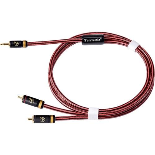 Fanmusic ZY-394 3.5 to 2RCA Signal Line Advanced Edition Cable