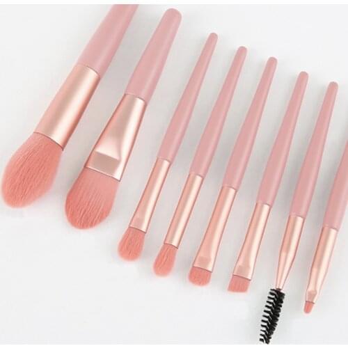 8 PCS Portable Soft Hair Wooden Handle Makeup Brush Tool Set Blush Foundation Eye Shadow Nose Shadow Eyebrow Lip Brush