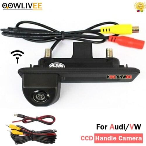 OOWLIVEE Wireless Car Parking Rear View Camera Trunk Handle Button Reverse For Skoda/Octavia/Fabia/Superb/Roomster/Yeti/Audi/A1