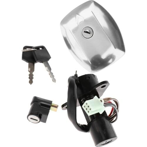 Ignition Switch Gas Cap Cover Seat Lock Key Set for Suzuki GS125