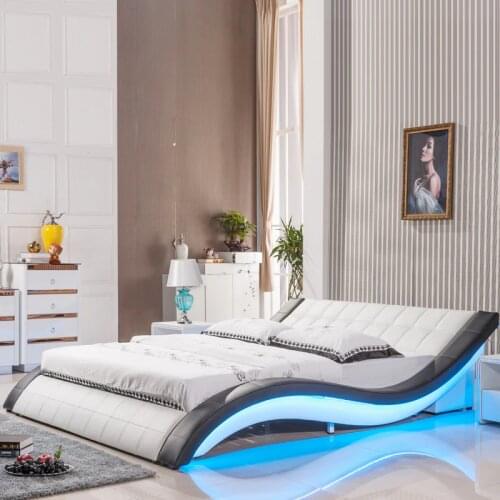 2020 modern design soft leather bed 150 or 180 optional