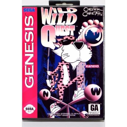 Hottest Chester Cheetah Wild Wild Quest Game Cartridge 16 bit MD Game Card With Retail Box For Sega Mega Drive For Genesis