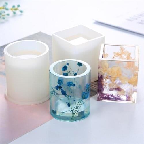New Transparent Silicone Mould Dried Flower Resin Decorative Craft DIY Storage Pen holder Mold epoxy resin molds for jewelry