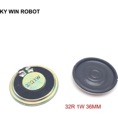 2pcs/lot New Ultra-thin speaker 32 ohms 1 watt 1W 32R speaker Diameter 36MM 3.6CM thickness 5MM