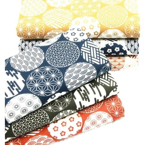 Half Yard Thicken Cotton Fabric Soft Breeze Geometric Print Handmade DIY Bag Pillow Back Cushion Sewing Tissue A32