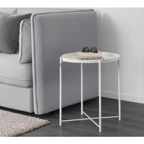Simple Literary Style Bin Laden Tray Tea Table Household Living Room Sofa Side Multi-functional Nordic Modern Iron Corner Table