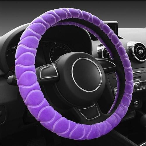 Skin-friendly Sweat-proof Fluffy Steering Wheel Protector for Vehicles