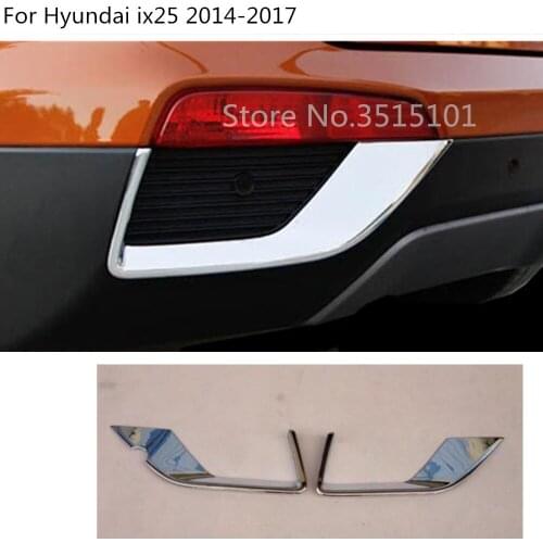 Car Body Frame Styling ABS Chrome Cover Trim Back Tail Rear Fog Light Lamp Stick For Hyundai Creta IX25 2014 2015 2016 2017