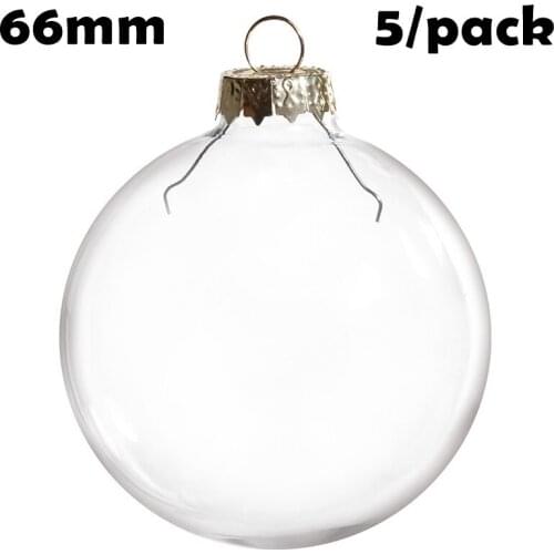 Promotion - 5/Pack, DIY Paintable Christmas Decoration Ornament, 66mm Glass Sphere Ball