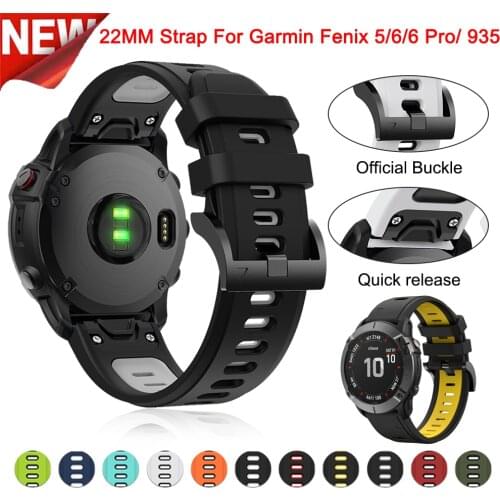 22mm Watch band for For Garmin Forerunner 945/935 Silicone Smart Watch Quick Release Strap wristband For Garmin Fenix 5/6/6 pro