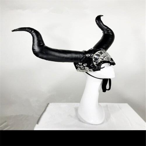 CC33 Ballroom dancer stage wears costumes dj catwalk performance headwears party show disco mask hats Christmas diamonds clothe